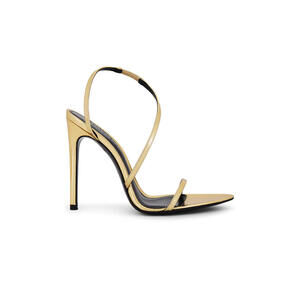 retrofete Naomi Strappy Leather Sandal Heels Gold  Size 37.5 NIB $398msrp